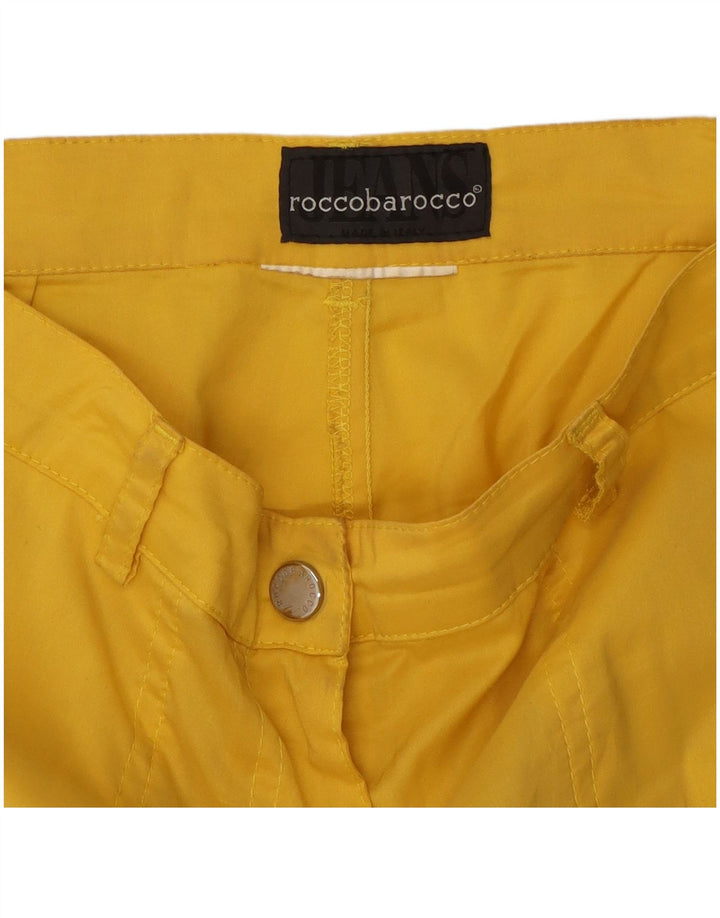 Roccobarocco Pantalon Cargo Capri Femme W30 L22 Jaune