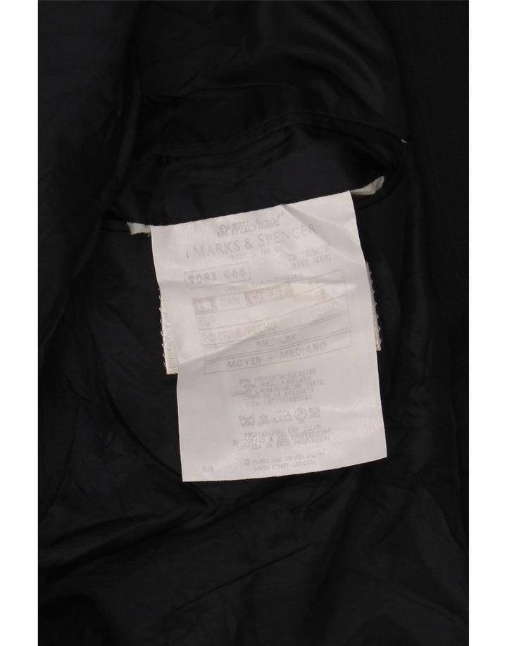 Marks & Spencer Veste blazer à 2 boutons pour homme UK 44 2XL Bleu marine à fines rayures
