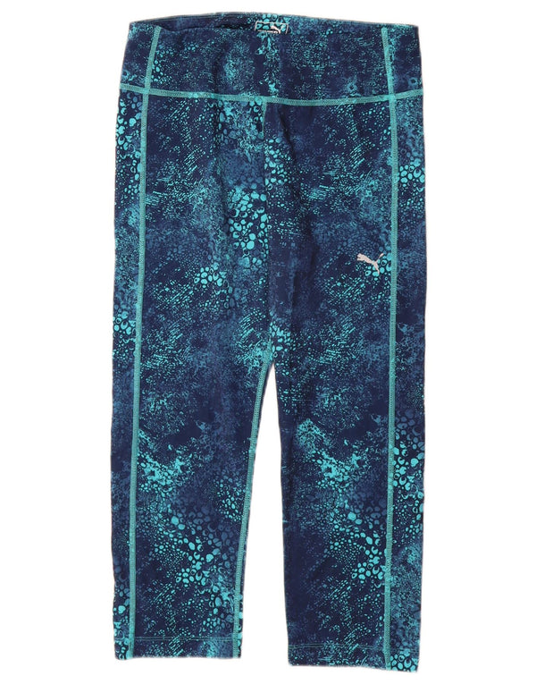 PUMA Legging Capri à motif abstrait pour femme UK 42 Bleu moyen Polyester