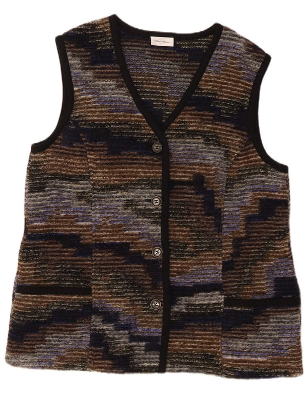 PETER HAHN Pull Cardigan Femme UK 20 2XL Rayé Multicolore