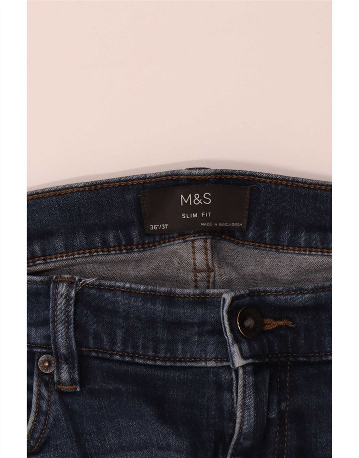 Marks & Spencer Jean Slim Homme W36 L29 Bleu Coton