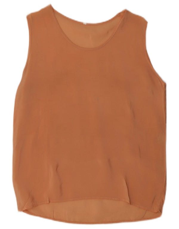 vintage Womens Vest Top UK 10 Petit Polyester Rose