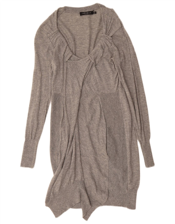 All Saints Robe pull à manches longues pour femme UK 42 Laine gris moyen
