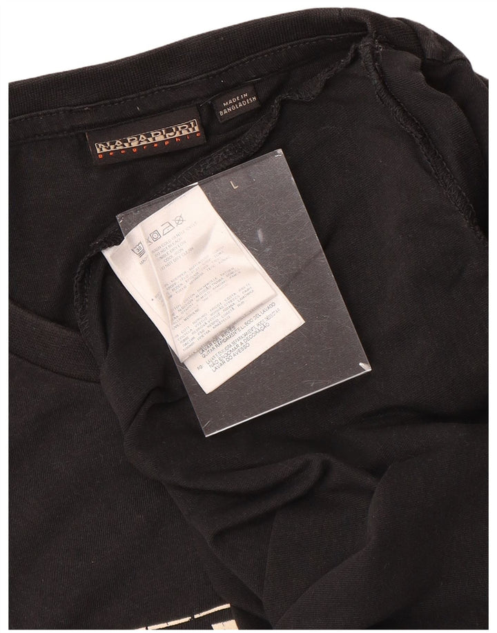 NAPAPIJRI T-shirt graphique géographique pour hommes, grand noir, en coton