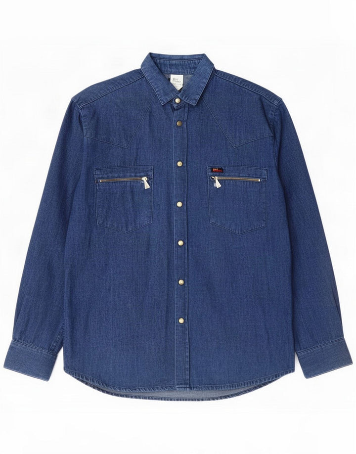 Roy Rogers Chemise en jean pour homme en coton bleu moyen