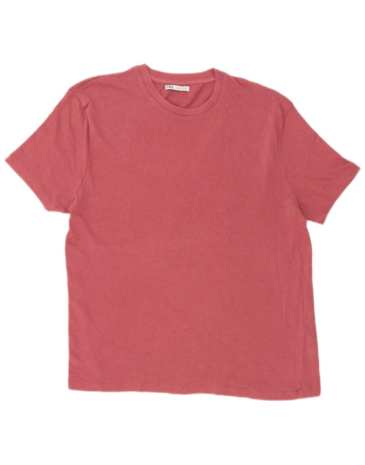 Zara T-Shirt Homme Haut Large Rose