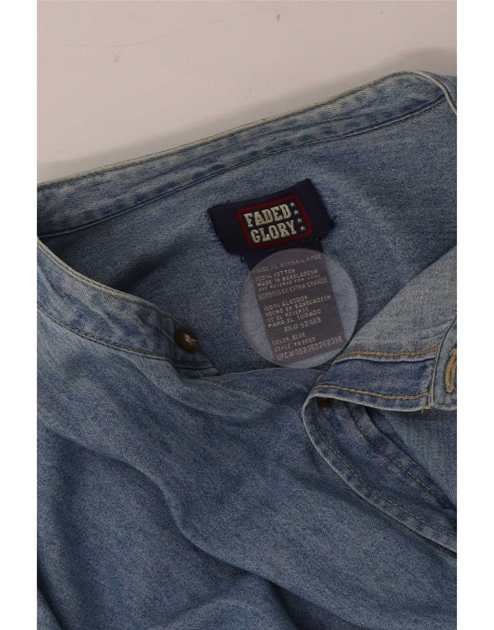 Faded Glory Chemise en Jean Homme XL Bleu Coton