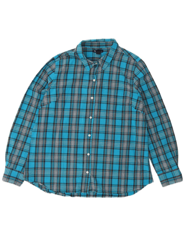 Gap Chemise Boyfriend Fit pour femme UK 16 Grand carreaux bleus en coton