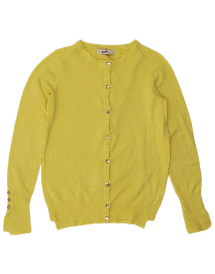Zara Cardigan Femme Pull UK 10 Petit Jaune