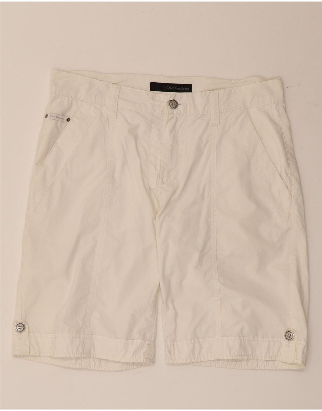Calvin Klein Short Chino Homme W32 Blanc Moyen