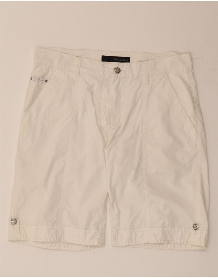Calvin Klein Short Chino Homme W32 Blanc Moyen