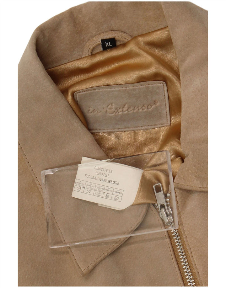 In Extenso Veste courte en daim pour femme UK 18 XL Cuir beige