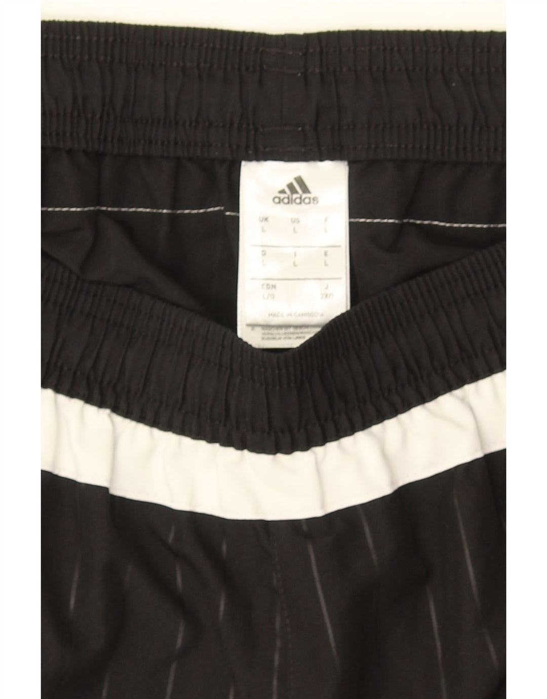 Adidas Short de sport pour homme Large en polyester rayé noir