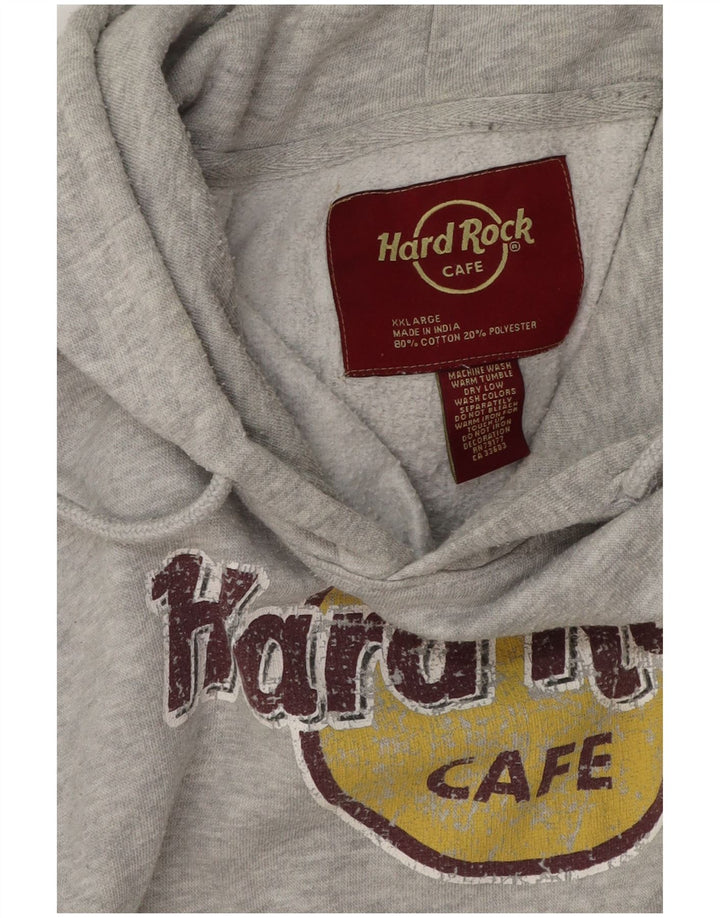 Hard Rock Cafe Pull à capuche graphique Barcelone pour homme 2XL Gris chiné en coton