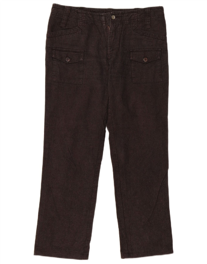 ELLESSE Pantalon cargo droit pour femme IT 44 Medium W32 L28 Gris à fines rayures