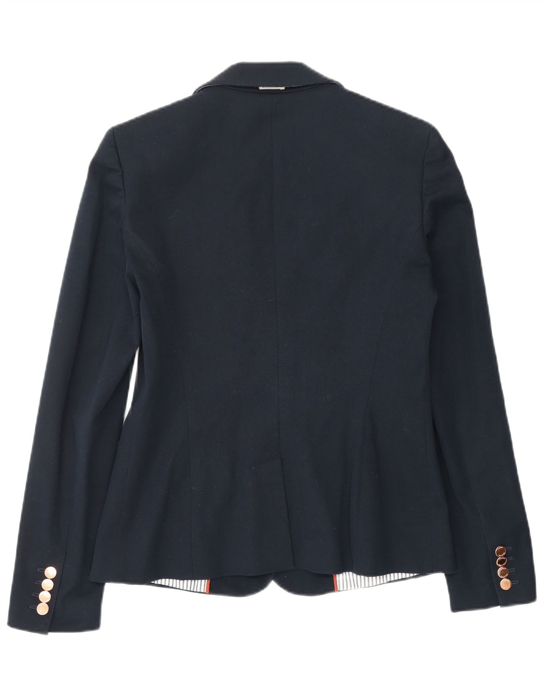 TOMMY HILFIGER Womens 2 Button Blazer Jacket US 6 Medium Navy Blue Cotton