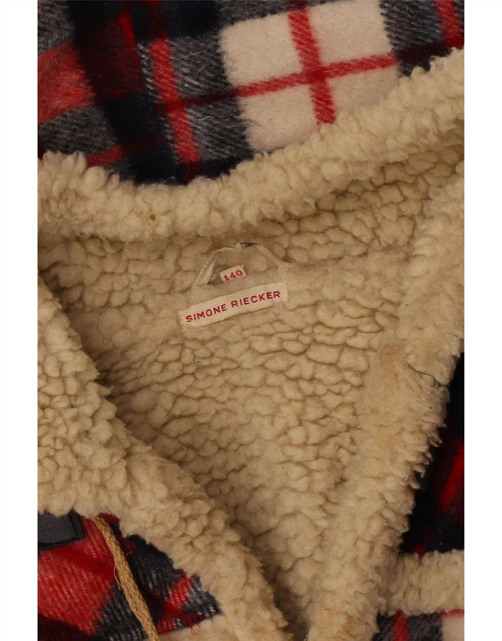 SIMONE Duffle-coat à capuche Sherpa fille 9-10 ans carreaux rouges