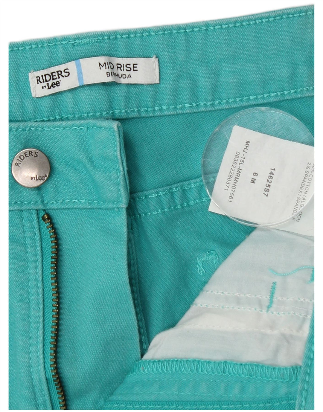 LEE Bermuda Riders taille moyenne pour femme US 6 Medium W28 Turquoise
