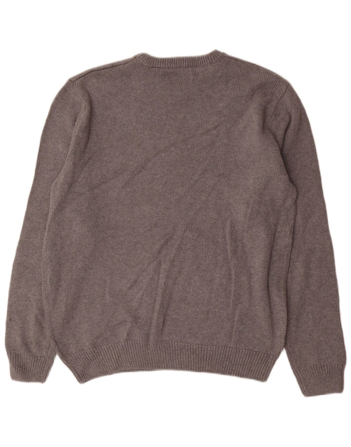 CHAPS Pull à col rond pour homme en coton gris Taille L