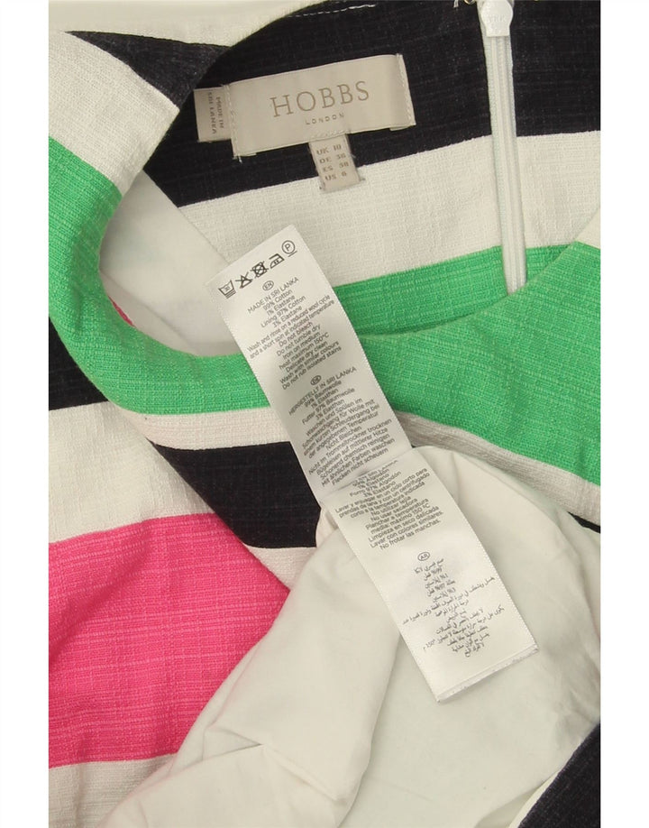 HOBBS Robe fourreau sans manches pour femme UK 10 Petites rayures multicolores