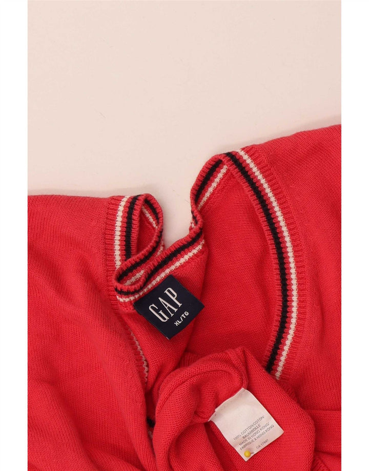 Gap Pull Col V Homme XL Rouge Coton