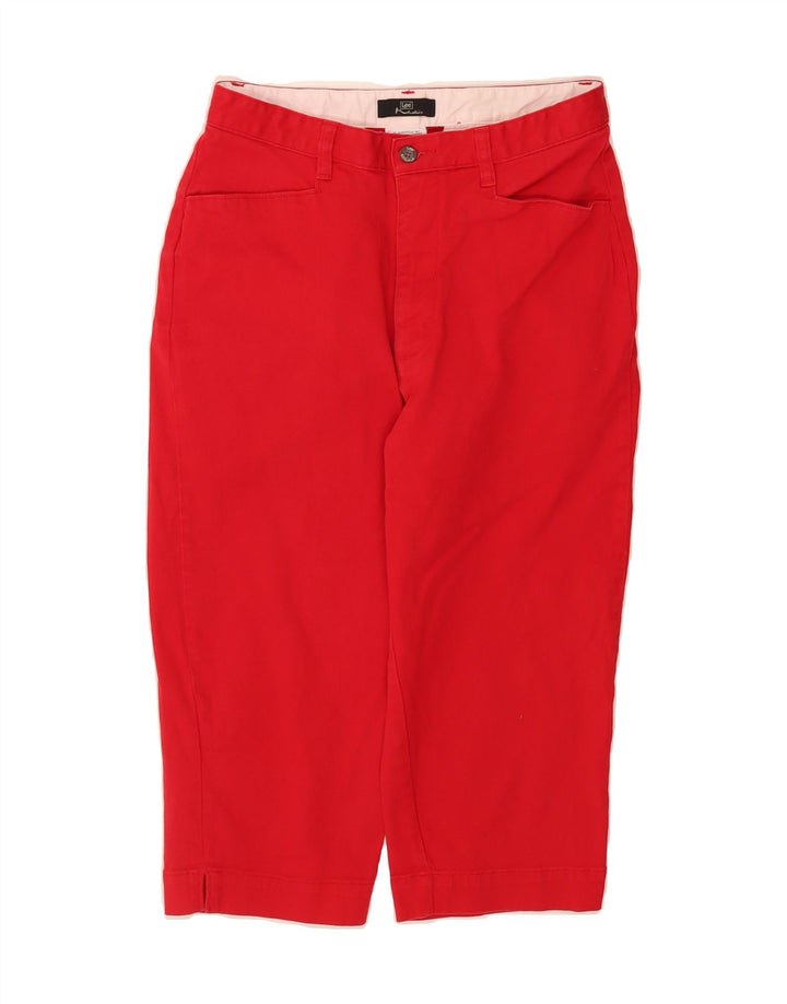 LEE Womens Khakis Straight Capri Trousers US 8 Medium W30 L18 Red Cotton Vintage Lee and Second-Hand Lee from Messina Hembry 