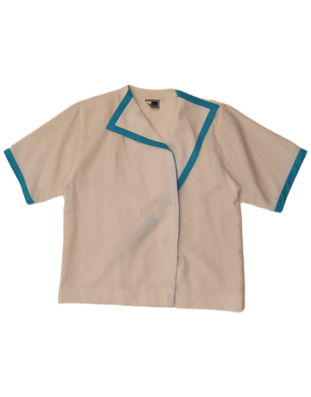 Luisa Spagnoli Femme Cardigan Top IT 46 Large Blanc Colorblock Polyester