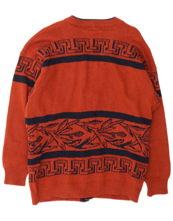 ICEBERG Pull Cardigan Graphique Homme Marron Moyen Laine Vierge Géométrique