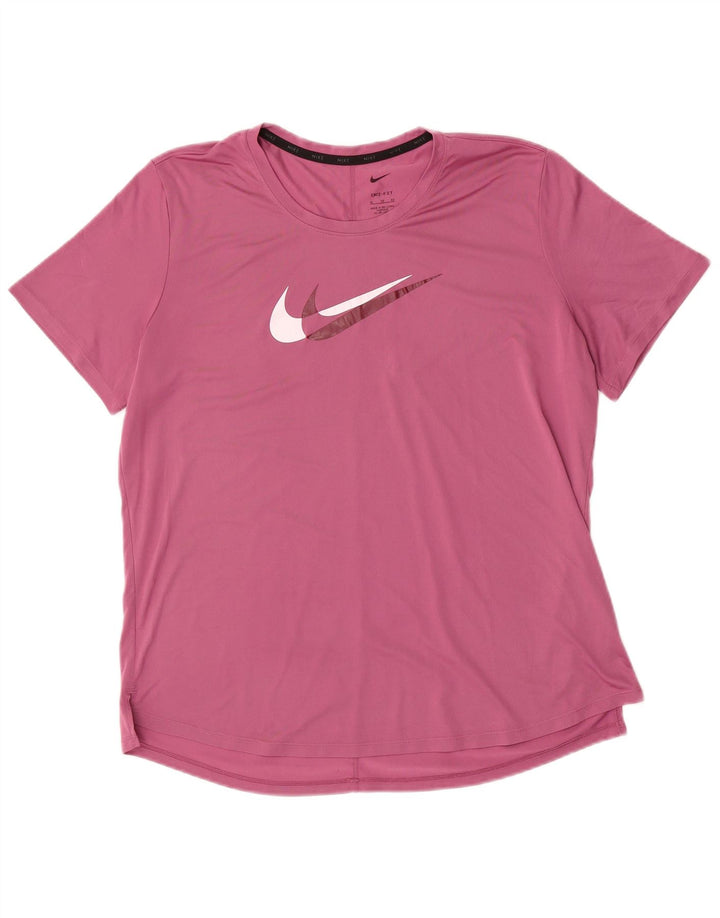NIKE T-shirt graphique Dri Fit pour femme UK 18 XL Rose