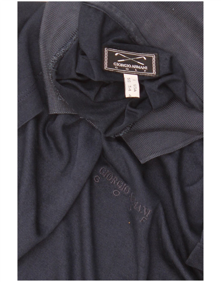 GIORGIO ARMANI Polo Homme IT 50 Bleu Marine Moyen Soie