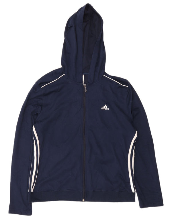 Adidas Veste de survêtement à capuche pour femme UK 18 XL Bleu marine Polyester