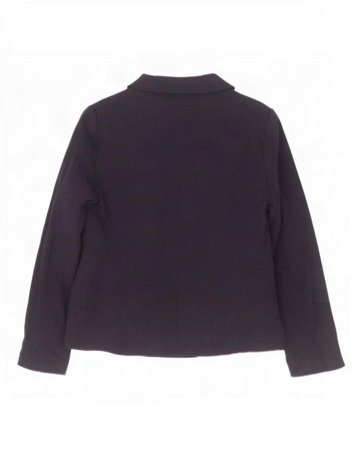 Zara Veste Blazer 1 Bouton Femme UK 18 XL Bleu Marine Viscose