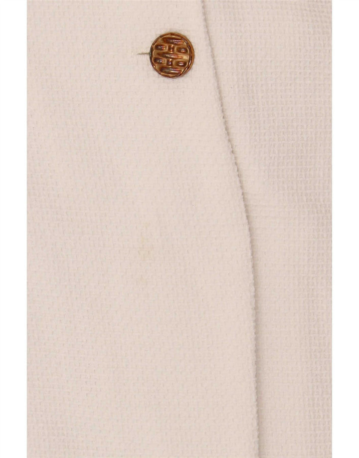 Zara Veste Boléro Femme UK 16 Large Blanc Polyester
