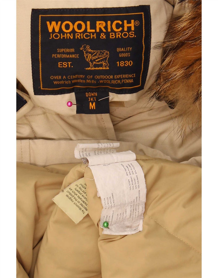 Woolrich Manteau rembourré à capuche pour femme UK 44 Coton beige moyen