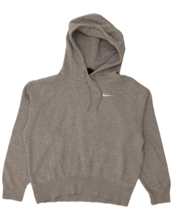 NIKE Pull à capuche surdimensionné pour femme UK 6 XS Gris Coton