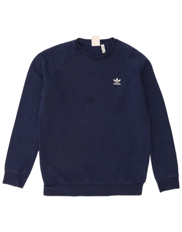 Adidas Sweat-Shirt Homme Bleu Marine Moyen Coton