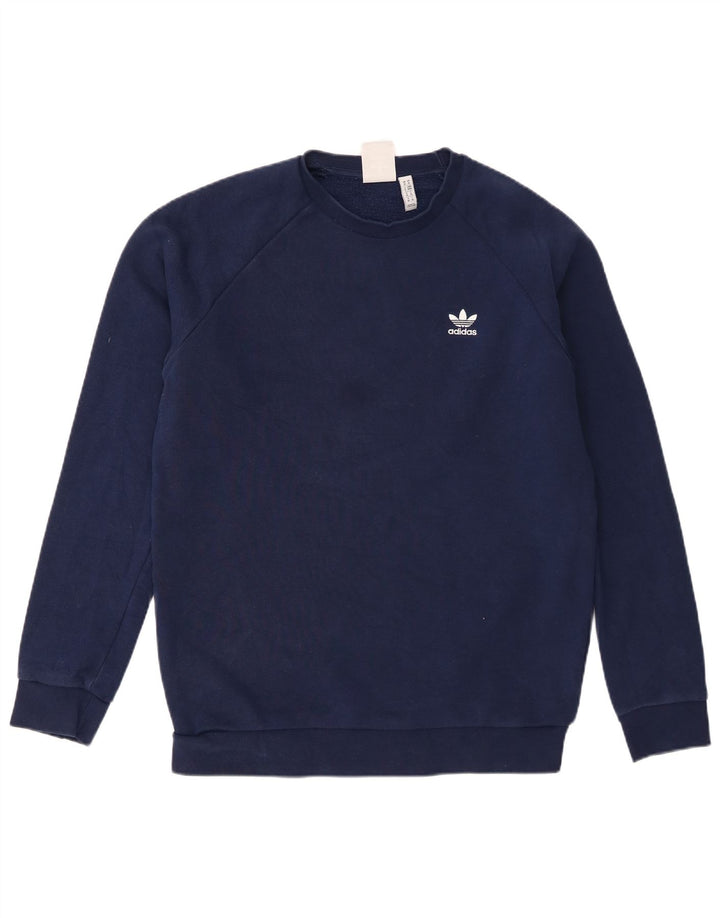 Adidas Sweat-Shirt Homme Bleu Marine Moyen Coton