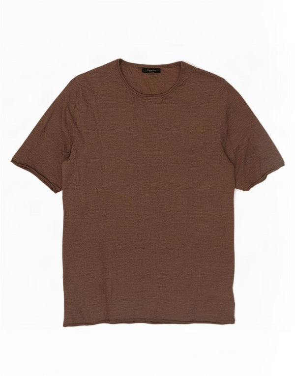 Massimo Dutti Pull à col rond pour femme UK 10 Petit Marron