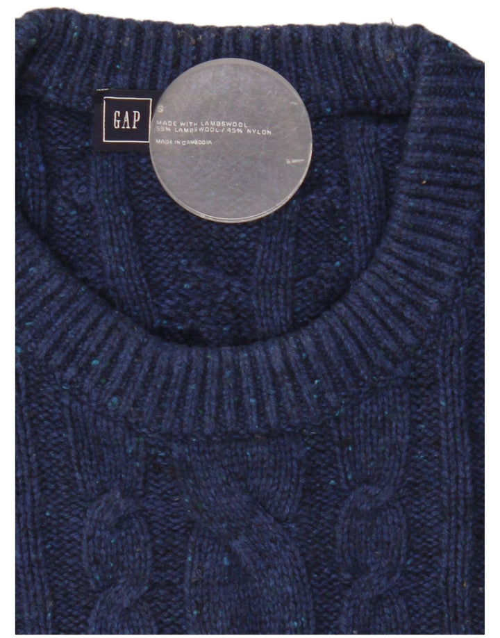 Gap Pull à col rond pour homme Petit bleu marine en laine d'agneau