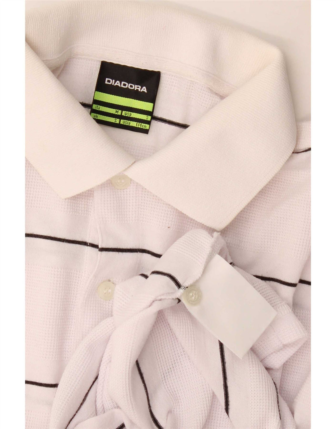 Diadora Polo Homme Petit Blanc Rayé