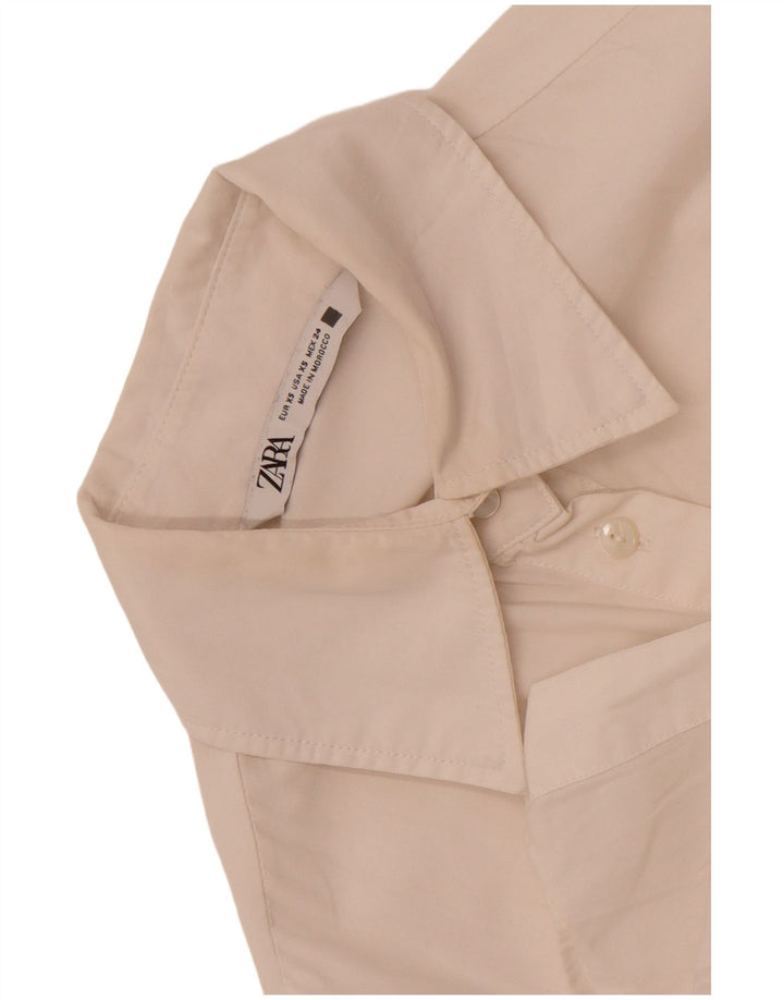 Zara Chemisier surdimensionné pour femme UK 6 XS Blanc