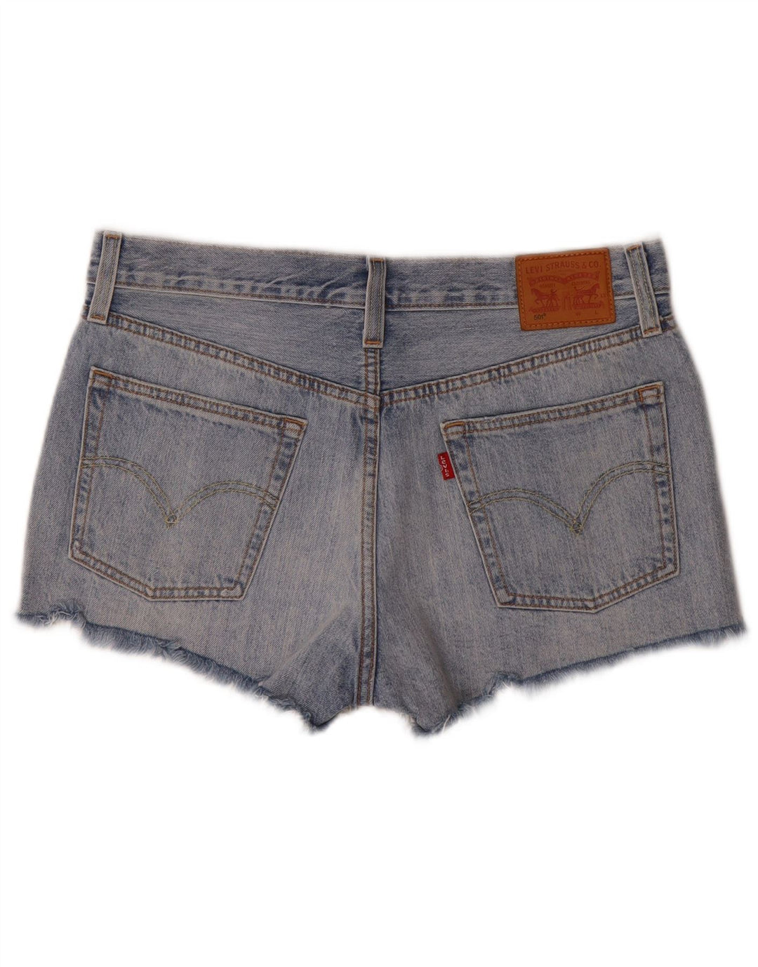 Levi's Short 501 Distressed Denim W31 Femme Bleu Moyen Coton