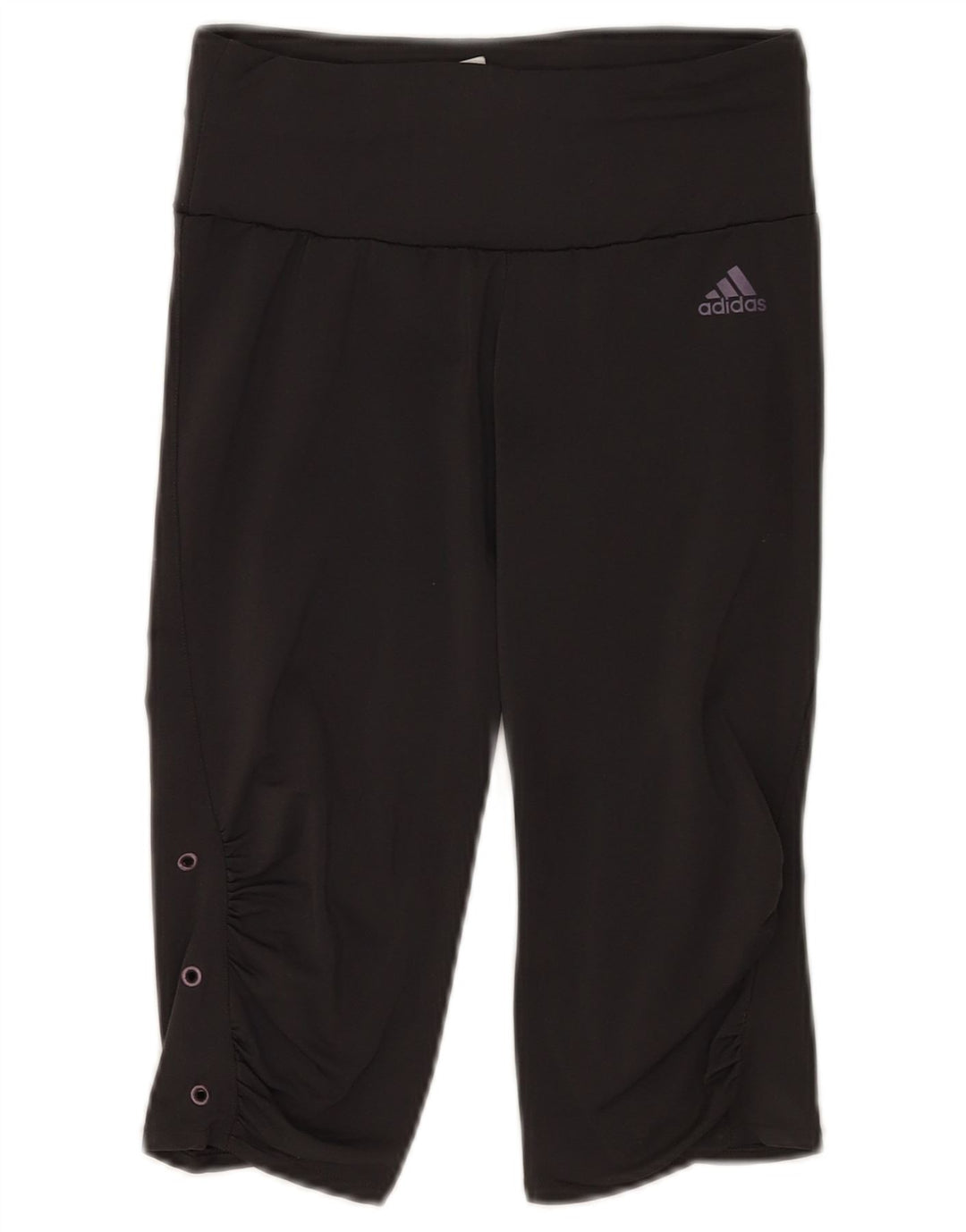 Adidas Femmes Capri Leggings UK 12 Moyen Noir Polyester Sports