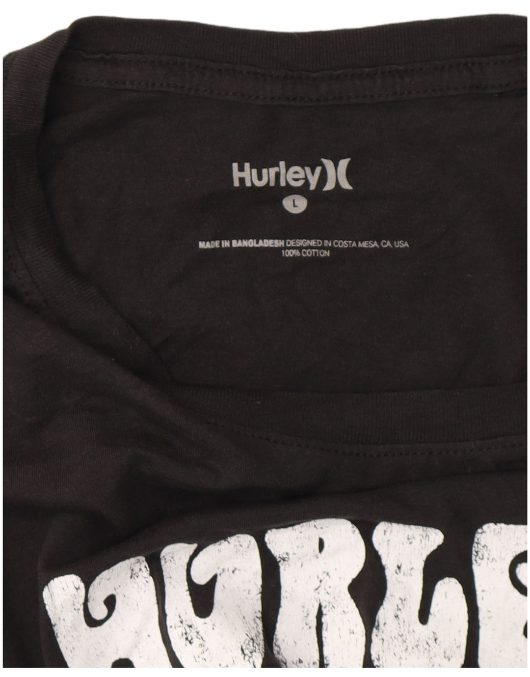HURLEY T-Shirt Graphique Homme Grand Noir Coton