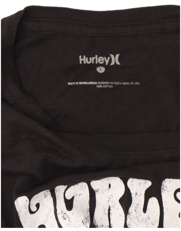 HURLEY T-Shirt Graphique Homme Grand Noir Coton