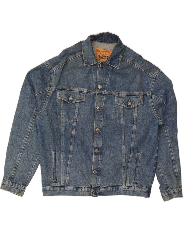 VINTAGE Veste en denim homme UK 40 Grand coton bleu