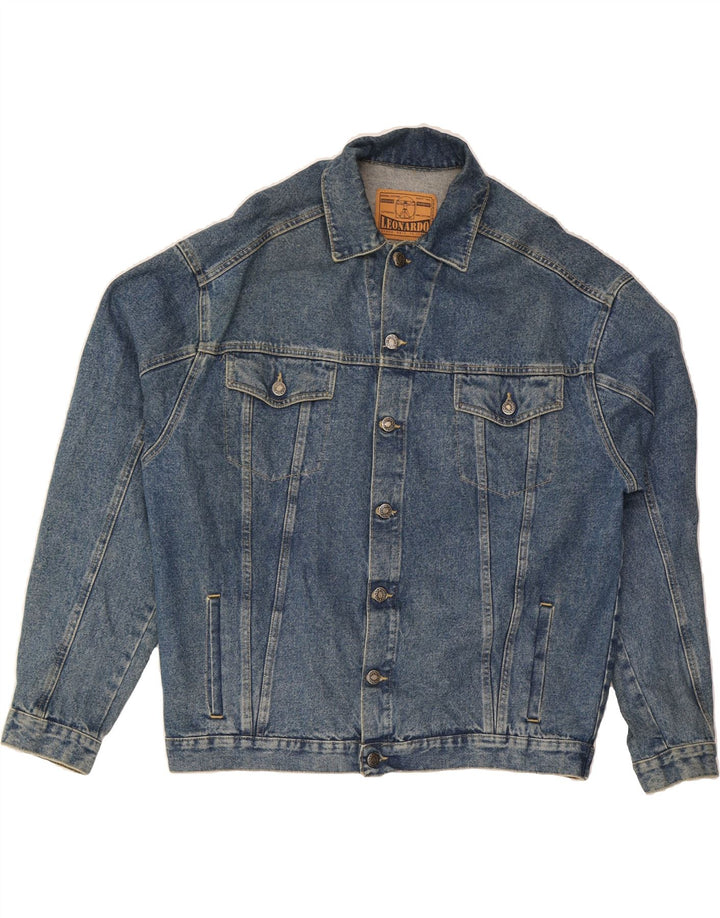 VINTAGE Veste en denim homme UK 40 Grand coton bleu