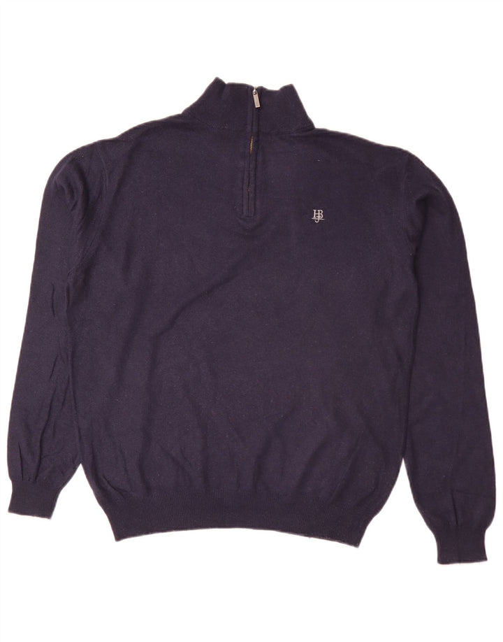 Harmont & Blaine Pull à col zippé pour homme Taille L Bleu marine