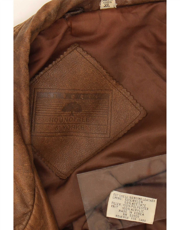 Roundtree & Yorke Veste en cuir pour homme UK 42 XL Marron