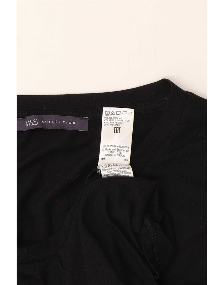 Marks & Spencer Haut à manches longues pour femme UK 10 Small Noir Polyester